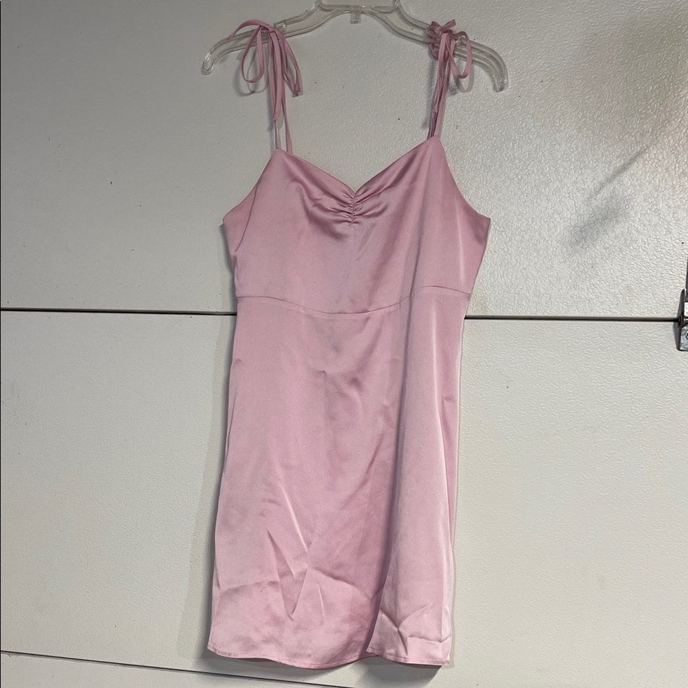 BP WOMENS PINK SATIN MINI DRESS MEDIUM